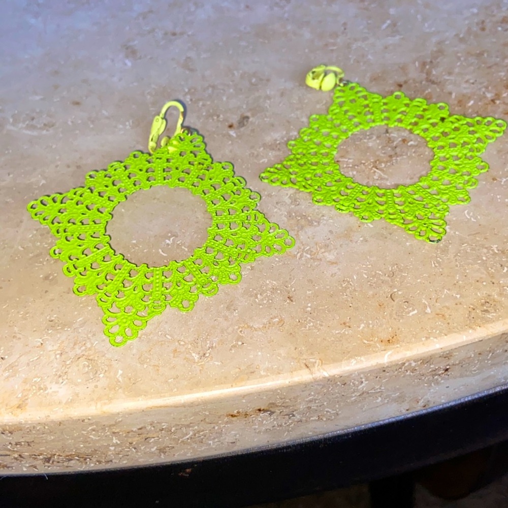 Lime green earrings